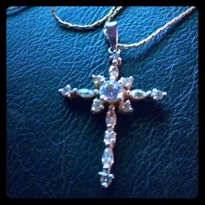 Beautiful custom made CZ .625 silver cross